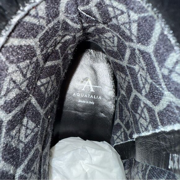 New In Box Aquatalia Leia Hiker Black Leather Boot With Dust Bag Size 8.5M - Picture 5 of 8